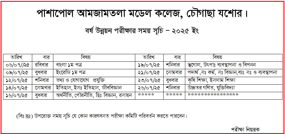 পরীক্ষার রুটিন
